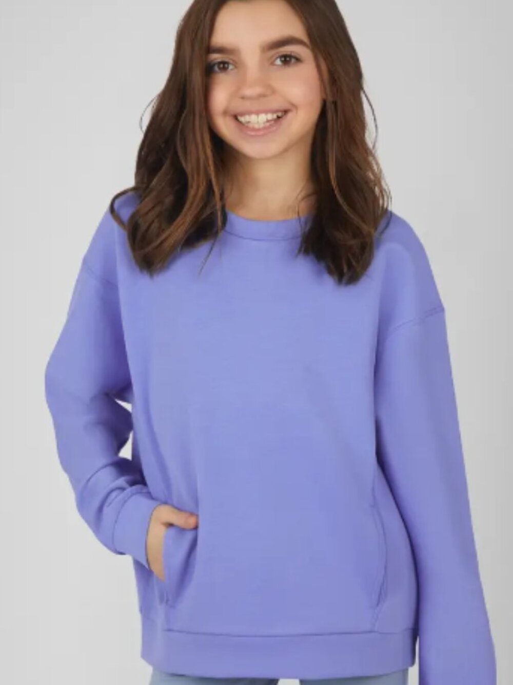 Girls Soft Scuba Sweatshirt-purple